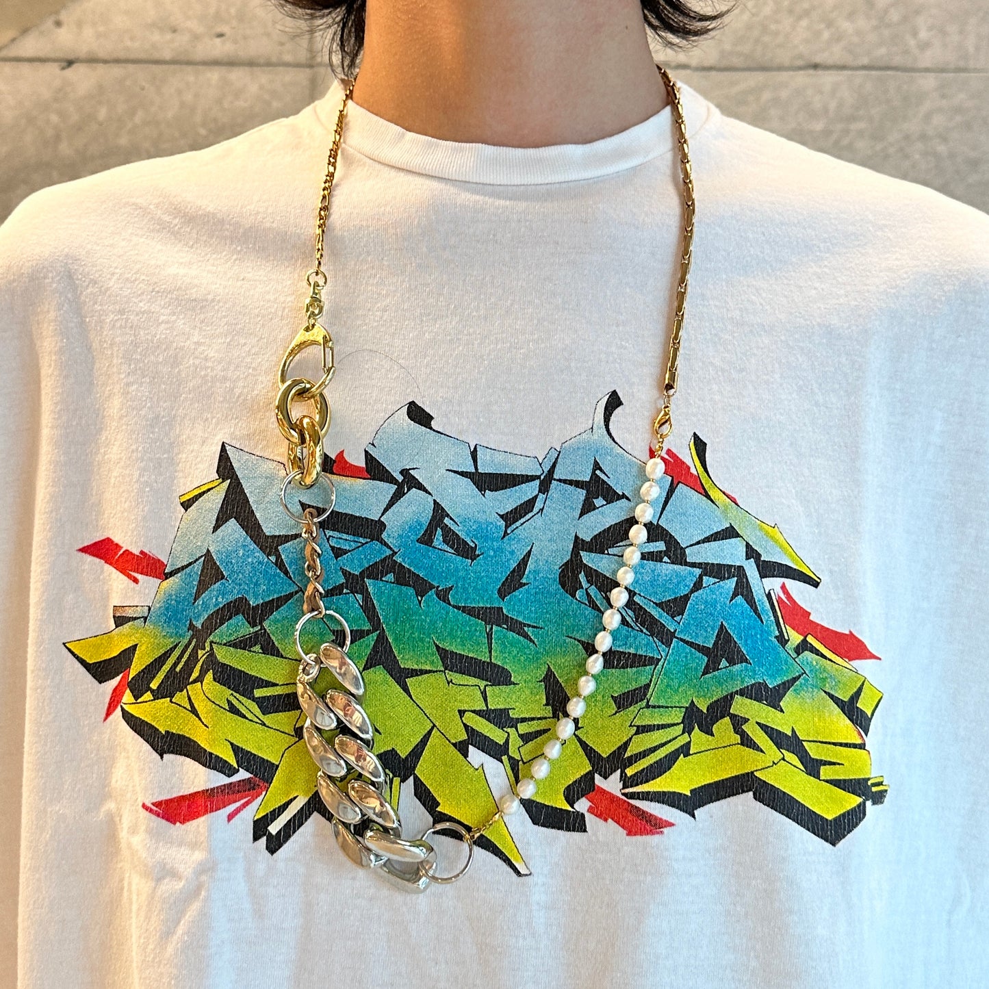 BLESS / MATERIALMIX NECKLACE "PEARLS"