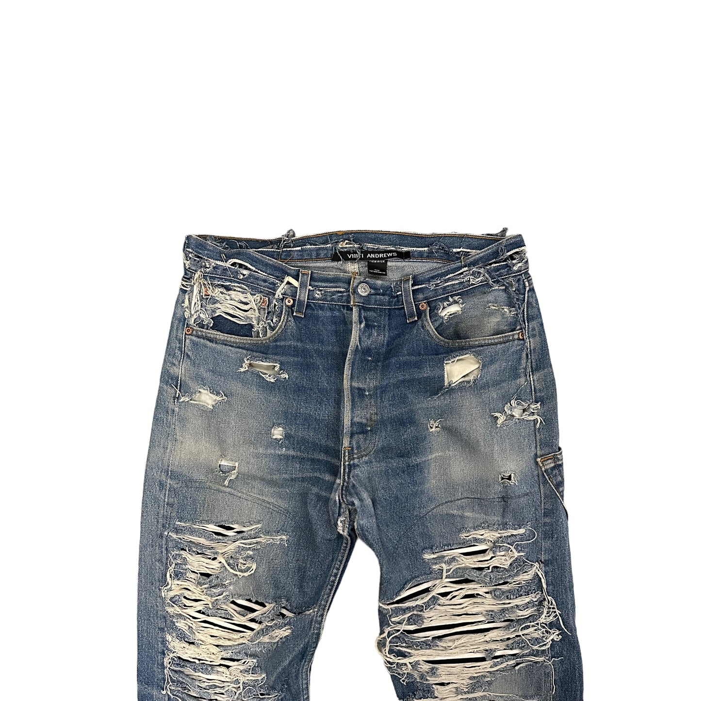 VINTI ANDREWS / LEVIS501 REMAKE DAMAGE DENIM PANTS