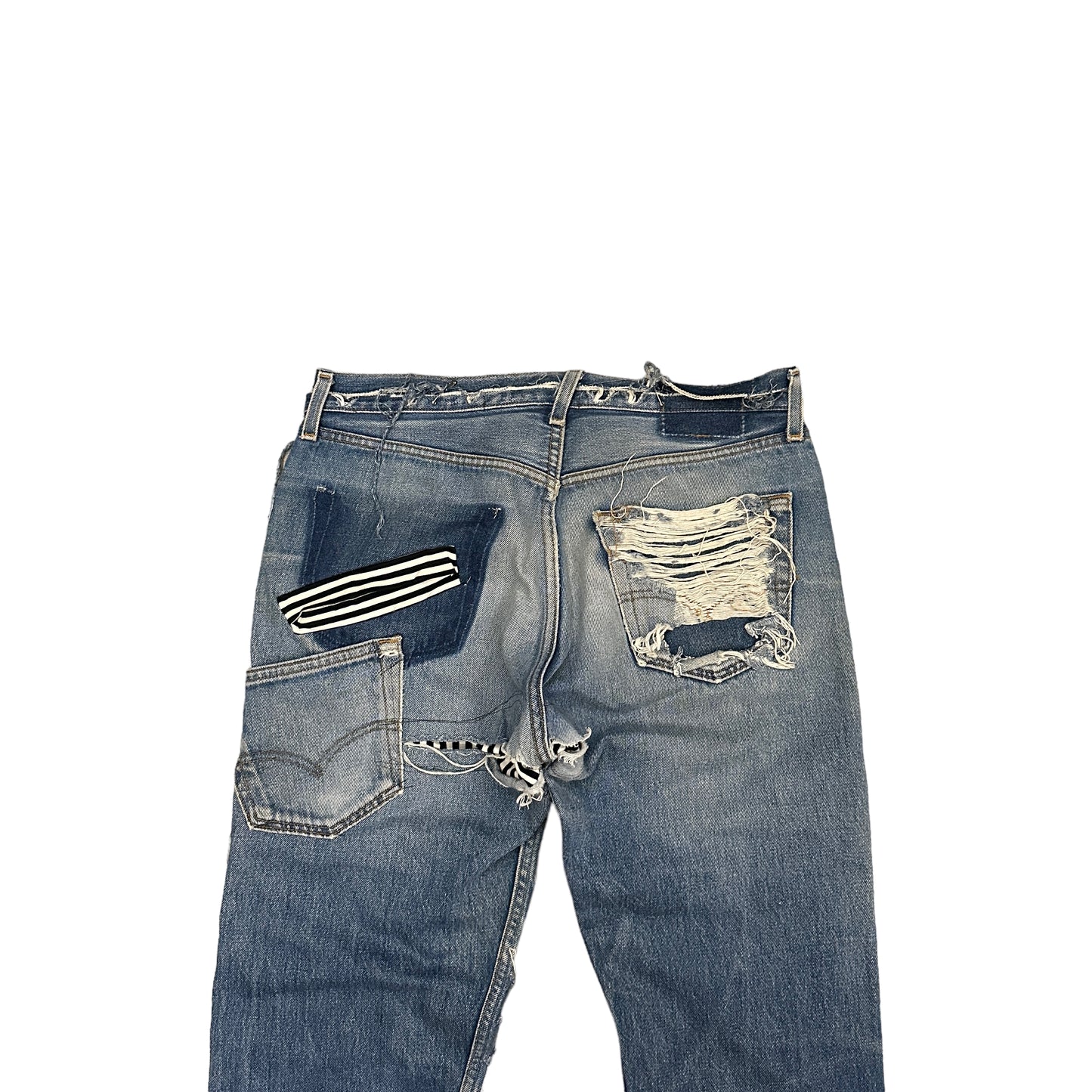 VINTI ANDREWS / LEVIS501 REMAKE DAMAGE DENIM PANTS