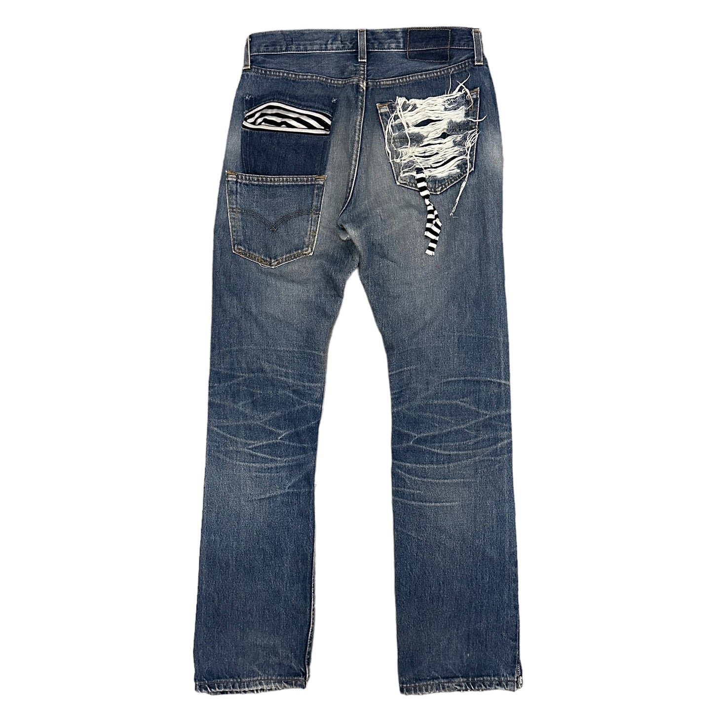 VINTI ANDREWS / LEVIS501 REMAKE DAMAGE DENIM PANTS