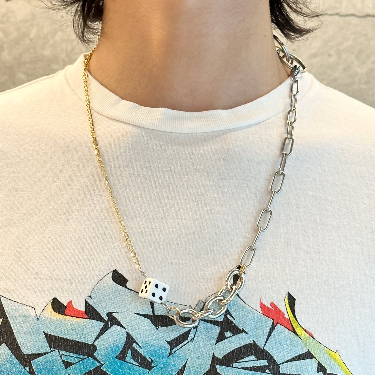 BLESS / MATERIALMIX NECKLACE "DICE"