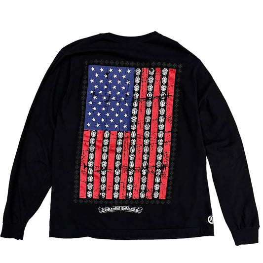CHROME HEARTS / USA FLAG LONG SLEEVE SHIRT